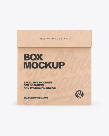 Kraft Box Mockup In Box Mockups On Yellow Images Object Mockups