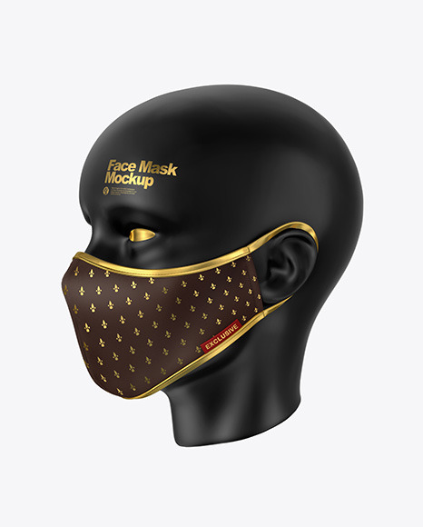 Face Mask Mockup in Apparel Mockups on Yellow Images ...