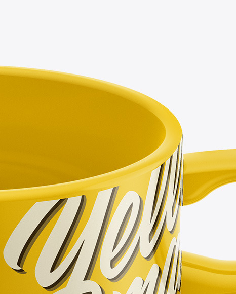 Download Ceramic Glossy Cup Mockup High Angle Shot In Cup Bowl Mockups On Yellow Images Object Mockups Yellowimages Mockups