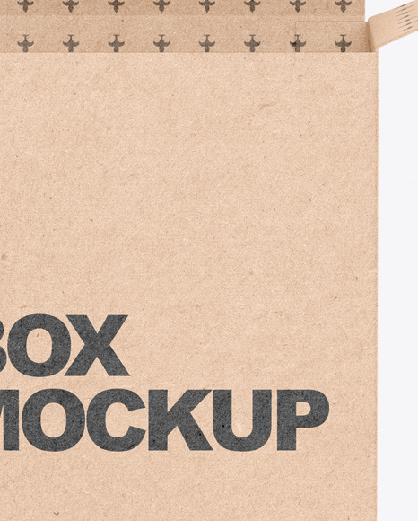 Opened Kraft Box Mockup PSD #4