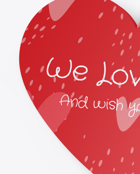 Heart Shaped Card Mockup PSD #1