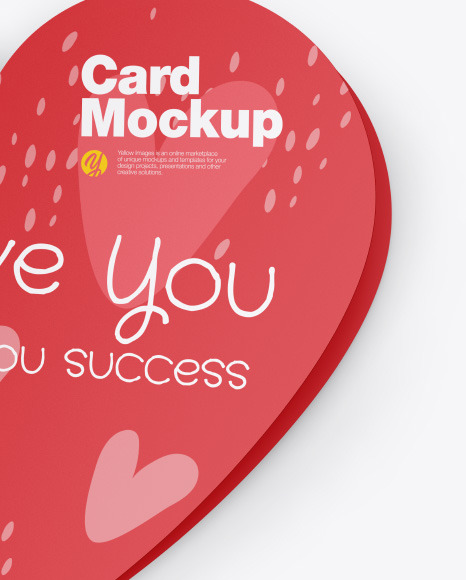 Heart Shaped Card Mockup PSD #6