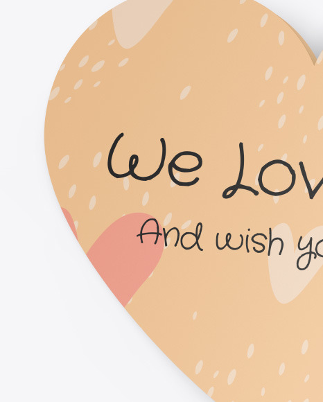 Heart Shaped Card Mockup PSD #7