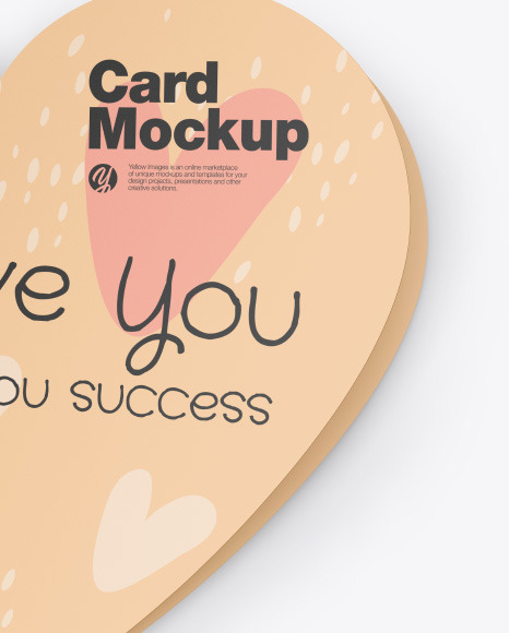 Heart Shaped Card Mockup PSD #5