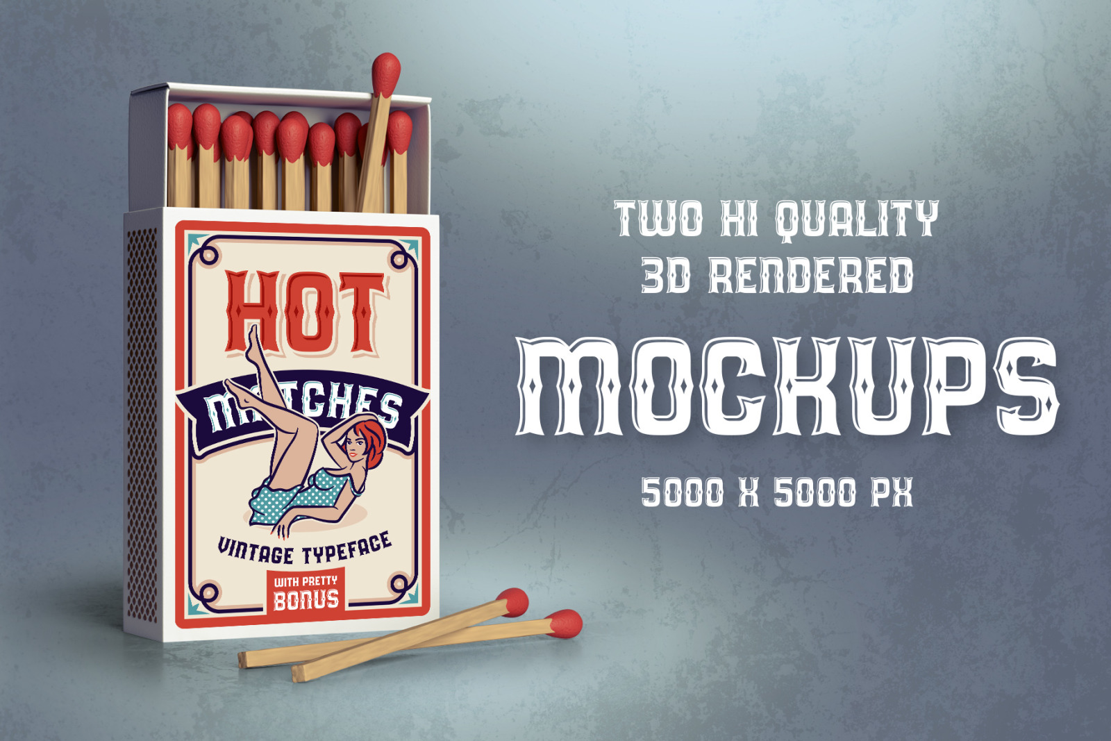 Hot matches. Font Mockup. Design of Matches Labels.