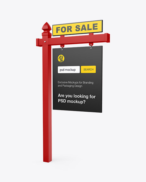 Download Realtor Sign Mockup Half Side View In Outdoor Advertising Mockups On Yellow Images Object Mockups