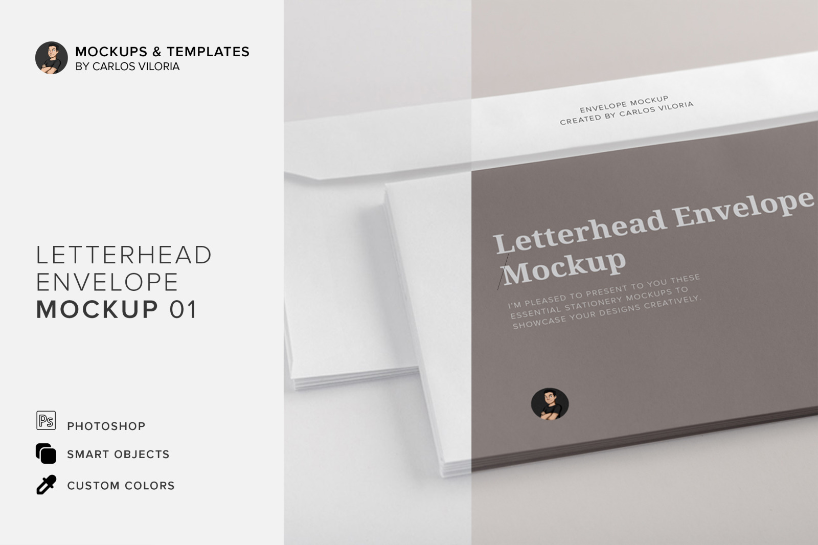 Download Letterhead Envelope Mockup 01 In Stationery Mockups On Yellow Images Creative Store