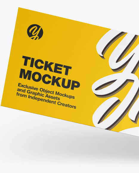 Ticket Mockup In Stationery Mockups On Yellow Images Object Mockups