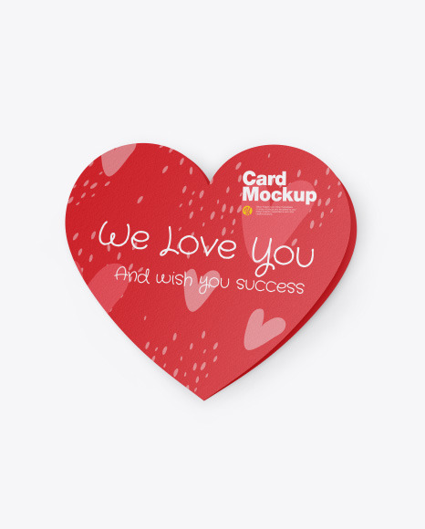 Paper Heart Shaped Card Mockup PSD #6