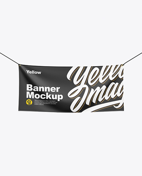 Download Textile Fabric Banner Mockup In Outdoor Advertising Mockups On Yellow Images Object Mockups PSD Mockup Templates