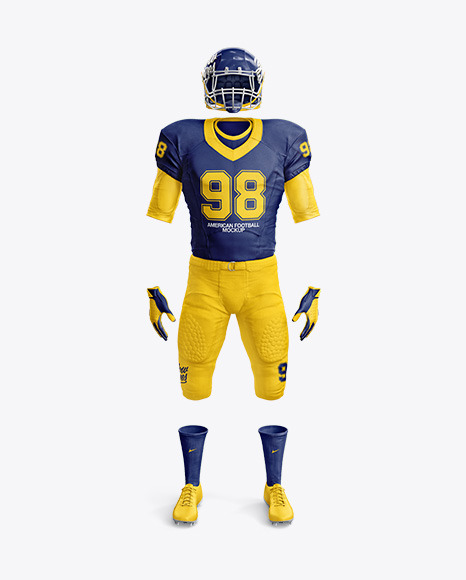 Download American Football Mockup Front View In Apparel Mockups On Yellow Images Object Mockups