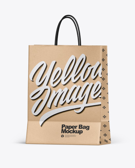 Download Kraft Shopping Bag W Rope Handles Mockup In Bag Sack Mockups On Yellow Images Object Mockups PSD Mockup Templates