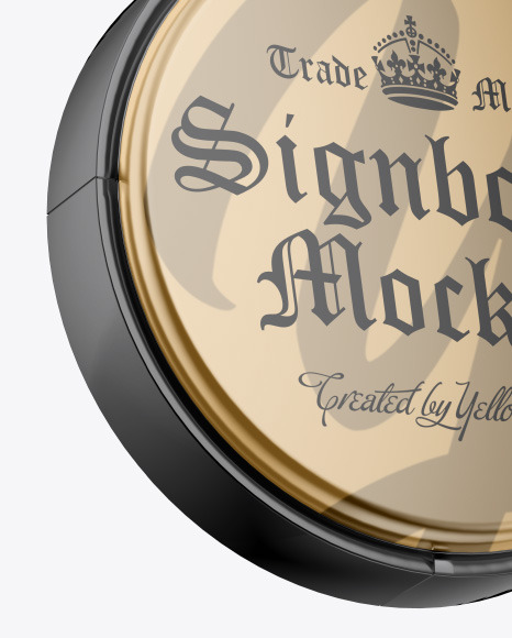Metallic Round Signboard Mockup PSD #7