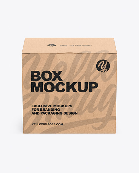 Download Kraft Box Mockup In Box Mockups On Yellow Images Object Mockups PSD Mockup Templates