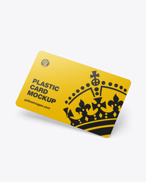 Plastic Card Mockup In Stationery Mockups On Yellow Images Object Mockups