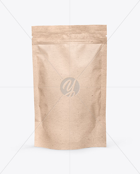 Download Kraft Stand Up Pouch With Zipper Mockup In Pouch Mockups On Yellow Images Object Mockups