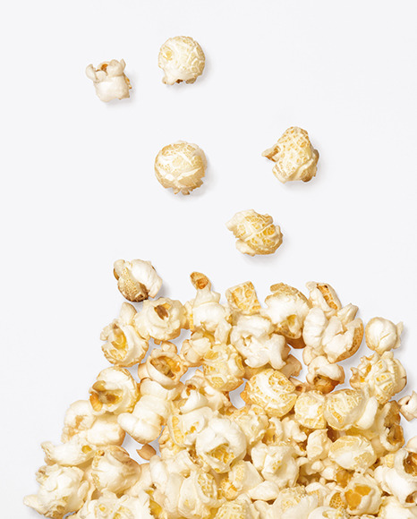 Download Paper Package w/ Popcorn Mockup in Bag & Sack Mockups on Yellow Images Object Mockups