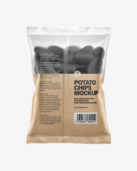 Download Matte Bag With Black Potato Chips Mockup In Bag Sack Mockups On Yellow Images Object Mockups PSD Mockup Templates