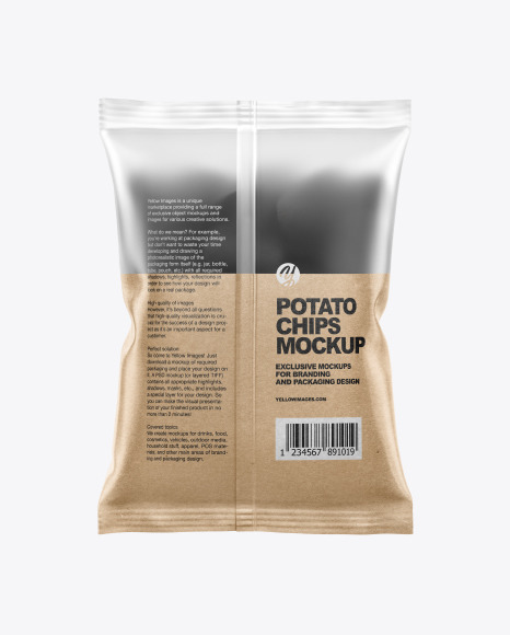 Frosted Bag With Black Potato Chips Mockup PSD #6