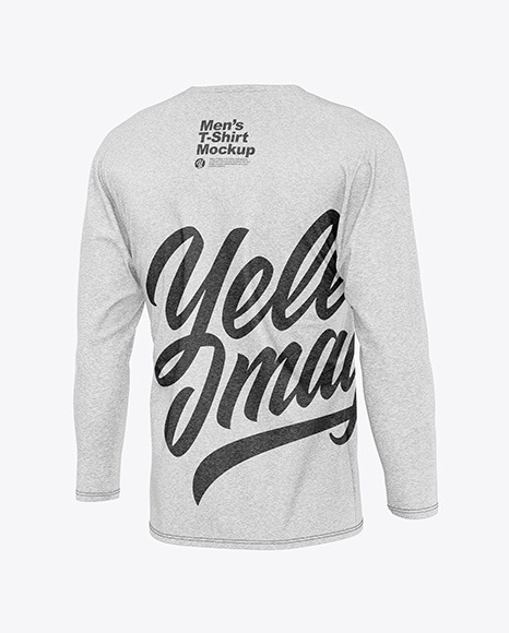 Melange Men s Long Sleeve T Shirt Mockup PSD #4