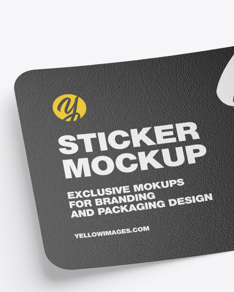 Textured Sticker Mockup In Stationery Mockups On Yellow Images Object Mockups