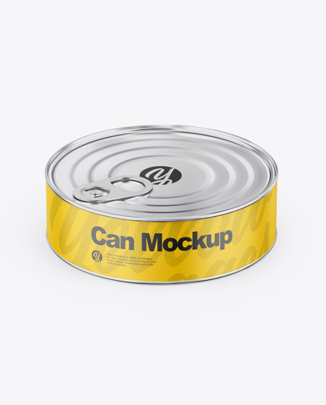 Download Metallic Can W Matte Label Mockup Yellow Author