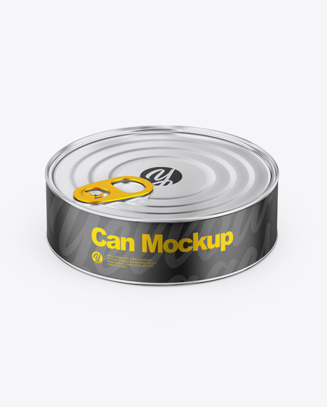 Metallic Can W  Matte Label Mockup PSD #3