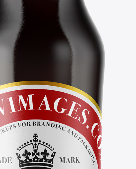 Amber Glass Bottle With Red Ale Mockup PSD #4