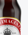 Clear Glass Bottle with Brown Ale Mockup