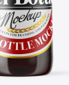 Clear Glass Bottle with Brown Ale Mockup