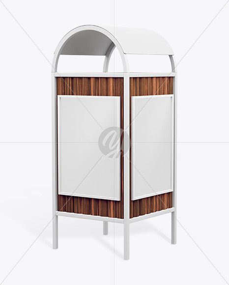 Advertising Rubbish Bin Mockup   Half Side View PSD #1