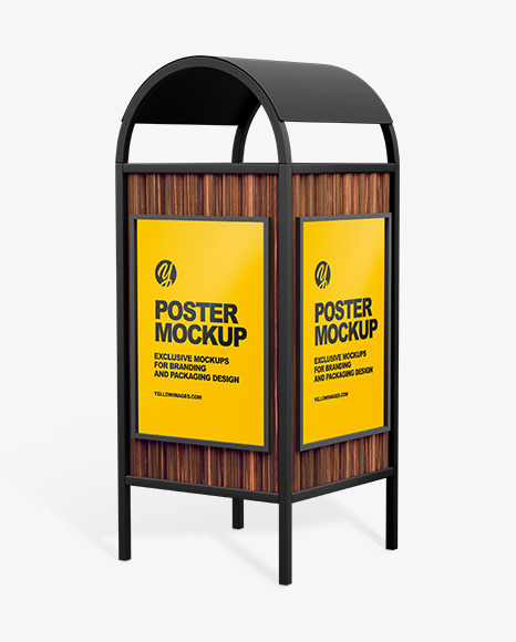 Advertising Rubbish Bin Mockup   Half Side View PSD #2