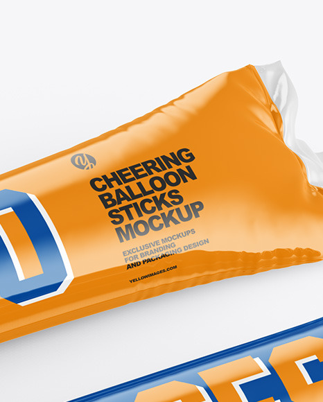 Download Cheering Balloon Sticks Mockup In Object Mockups On Yellow Images Object Mockups