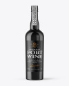 Black Glass Port Wine Bottle Mockup