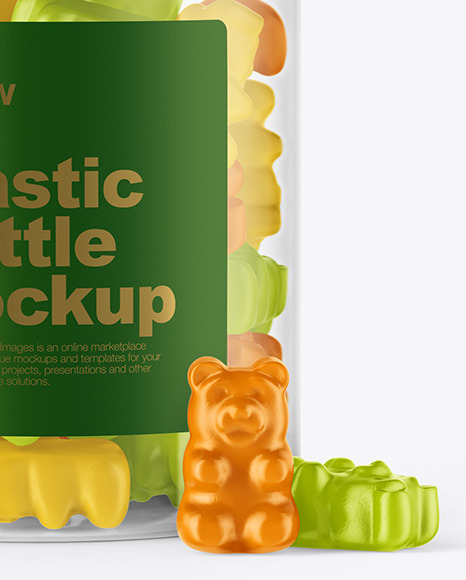 Download Plastic Bottle with Gummies Mockup in Bottle Mockups on ...