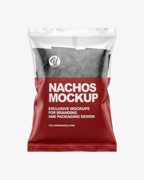 Bag With Black Nachos Mockup In Bag Sack Mockups On Yellow Images Object Mockups