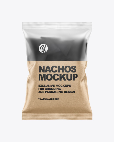 Download Frosted Bag With Black Nachos Mockup In Bag Sack Mockups On Yellow Images Object Mockups