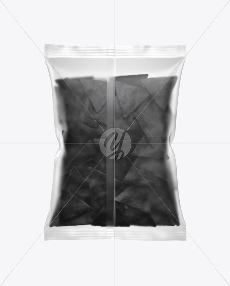 Frosted Bag With Black Nachos Mockup In Bag Sack Mockups On Yellow Images Object Mockups