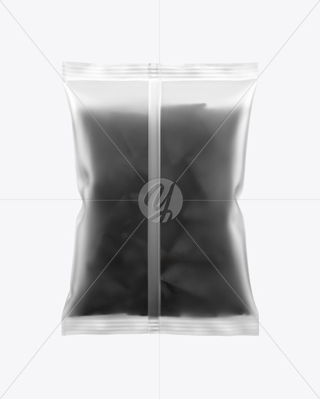 Frosted Bag With Black Nachos Mockup In Bag Sack Mockups On Yellow Images Object Mockups