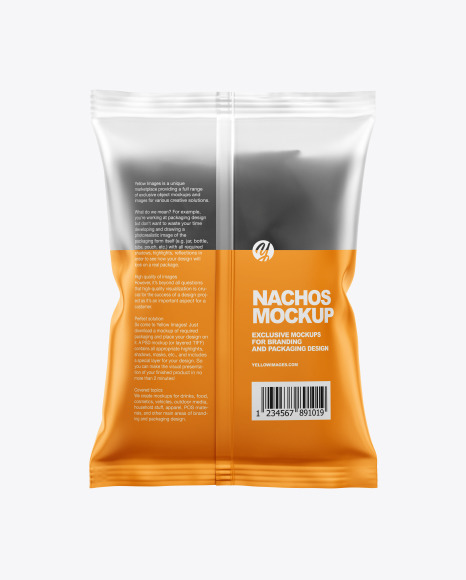 Download Frosted Bag With Black Nachos Mockup In Bag Sack Mockups On Yellow Images Object Mockups Yellowimages Mockups