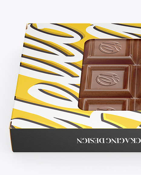 Download Glossy Chocolate Box W Window Mockup Front View High Angle Shot In Box Mockups On Yellow Images Object Mockups PSD Mockup Templates