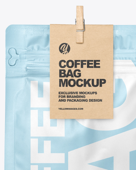 Download Matte Coffee Bag With Clip Mockup In Bag Sack Mockups On Yellow Images Object Mockups Yellowimages Mockups