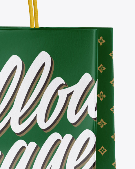 Textured Shopping Bag w  Rope Handles Mockup PSD #6