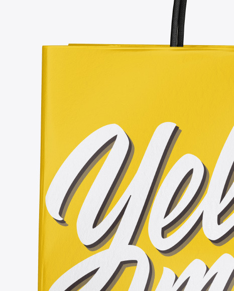 Textured Shopping Bag w  Rope Handles Mockup PSD #5