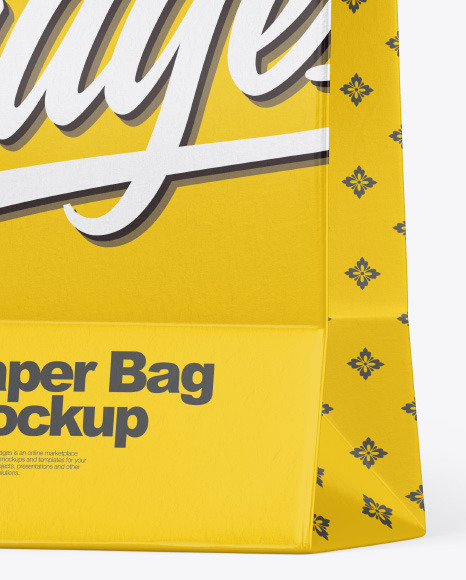 Download Textured Shopping Bag W Rope Handles Mockup In Bag Sack Mockups On Yellow Images Object Mockups