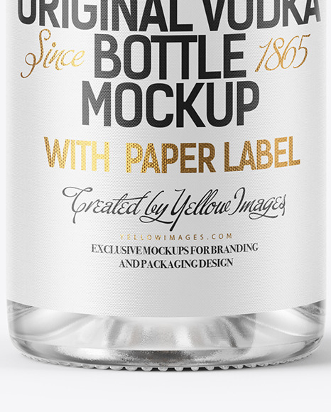 Clear Glass Vodka Bottle Mockup