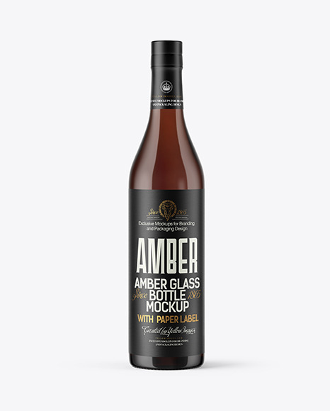 Amber Glass Bottle Mockup PSD #2