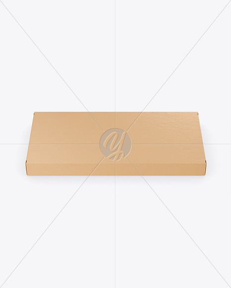 Download Kraft Chocolate Box W/ Window Mockup - Front View High-Angle Shot in Box Mockups on Yellow ...