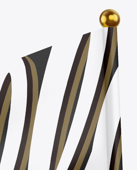 Glossy Flag w Metallic Pole Mockup PSD #7