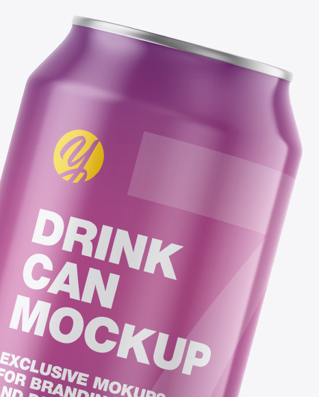 Metallic Drink Can w  Glossy Finish Mockup PSD #6